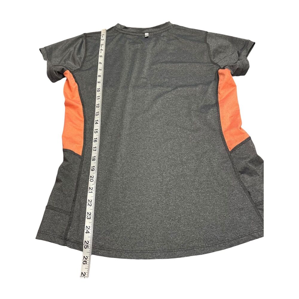 Umbro Running Shirt Women's Large Heather Gray Orange Polyester Stretch Pullover - Picture 5 of 7